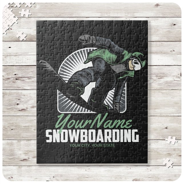 Personalised Snowboarding Snow Boarder Shredding   Jigsaw Puzzle (Creator Uploaded)