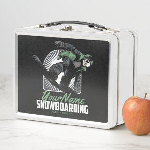 Personalised Snowboarding Snow Boarder Shredding  Metal Lunch Box