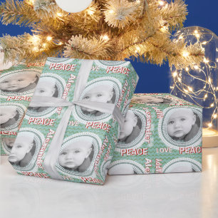 Personalised SNOWFLAKE Baby Photo Wrapping Paper