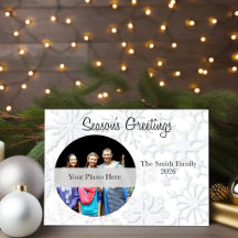 Personalised Snowflake Family Photo Holiday Card