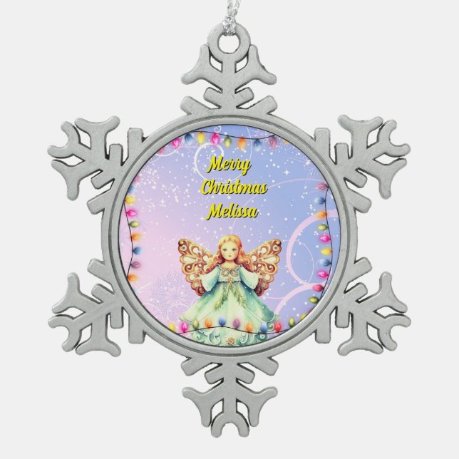 Personalised Snowflake Framed Ornament (Front)