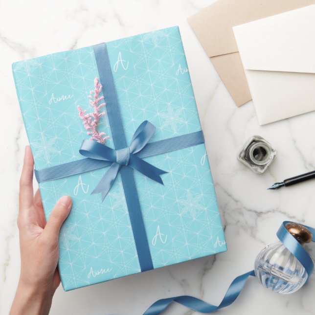 Personalised Snowflake Holiday wrapping papper Wrapping Paper (Gifting)