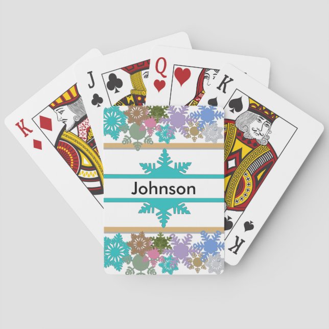 Personalised Snowflake Playing Cards (Back)