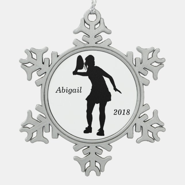 Personalised Snowflake Tennis Christmas Ornament (Front)