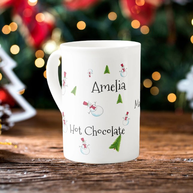 Personalised Snowman Christmas  Bone China Mug (Creator Uploaded)