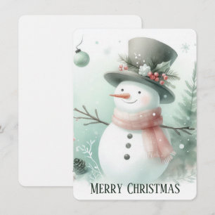 Personalised Snowman - Christmas Card