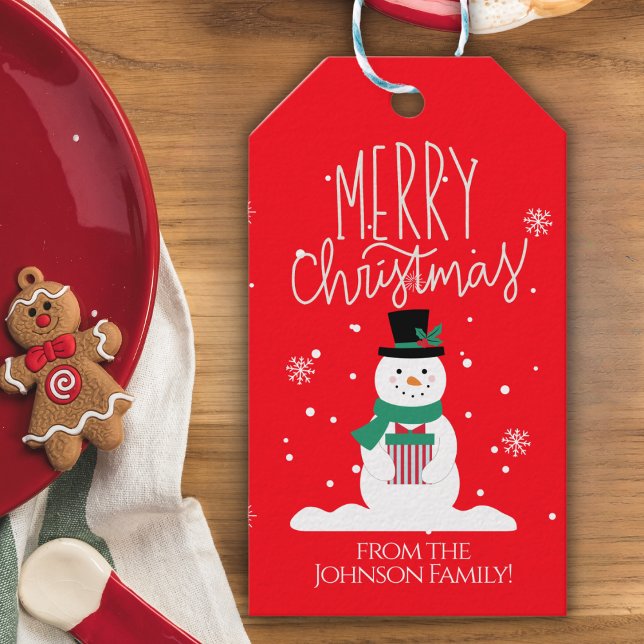 Personalised Snowman Christmas Gift Tag (Creator Uploaded)