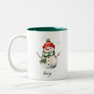 Personalised Snowman Christmas Mug