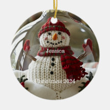 Personalised Snowman Christmas Ornament