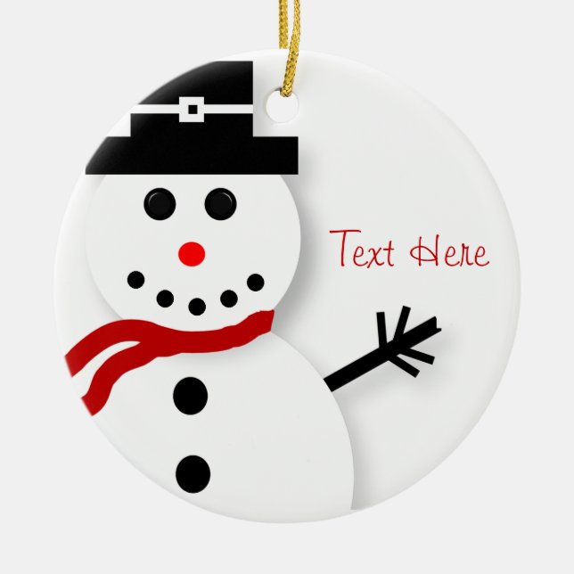 Personalised Snowman Christmas Ornaments (Front)