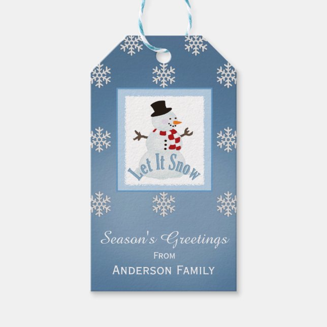 Personalised Snowman Gift Tags (Front)