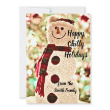 Personalised Snowman Holiday Card