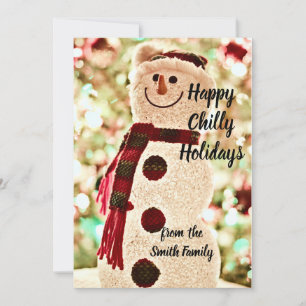 Personalised Snowman Holiday Card