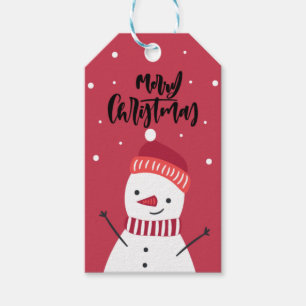 Personalised Snowman Merry Christmas Gift Tags