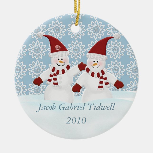 Personalised Snowman Ornament (Front)