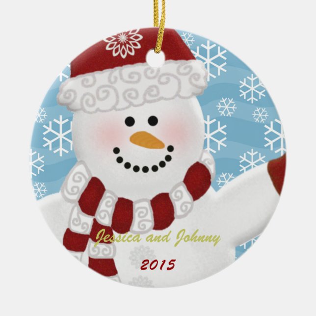 Personalised Snowman Ornament (Front)
