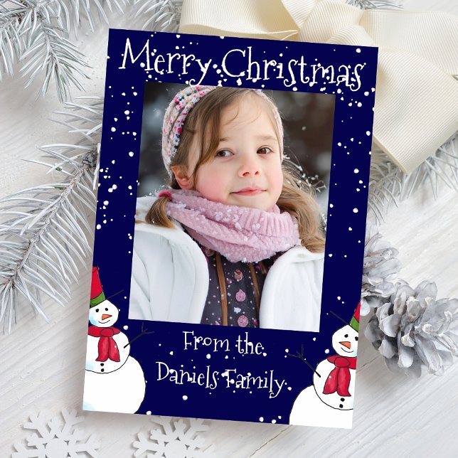 Personalised Snowman Photo Christmas Card (Creator Uploaded)