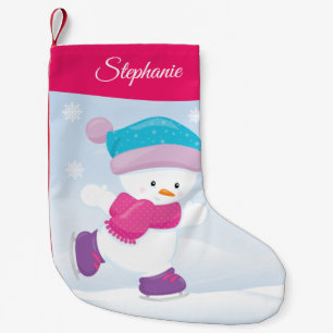 Personalised Snowman Small Christmas Stocking