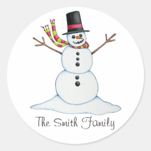 Personalised Snowman Sticker