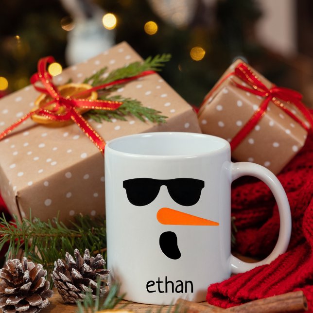 Personalised Snowman with Sunglasses,Christmas Mug (Creator Uploaded)