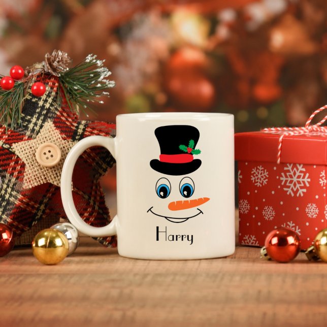 Personalised Snowman With Tophat Coffee Mug (Creator Uploaded)