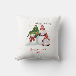 Personalised Snowmen Gnomes Christmas  Cushion