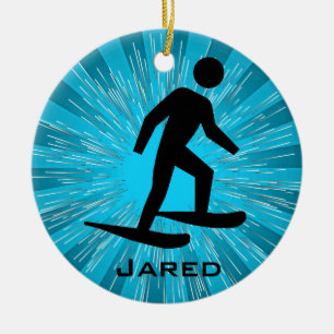 Personalised Snowshoeing Ornament