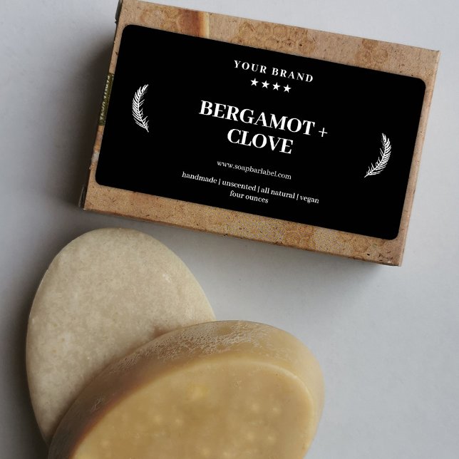 Personalised Soap Label Black Background Sticker (Creator Uploaded)