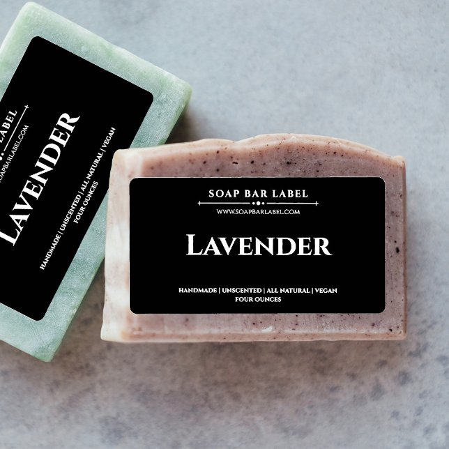 Personalised Soap Label Black Background Sticker (Creator Uploaded)