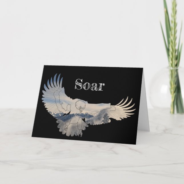 Personalised Soaring Eagle Thank You Card (Front)