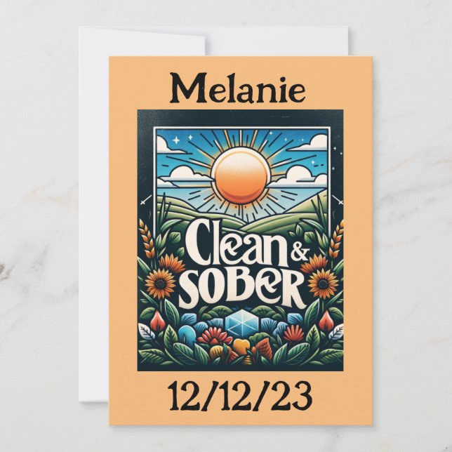 Personalised Sober Anniversary Card (Front)