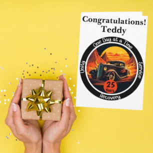 Personalised Sobriety Milestone Card - Hot Rod