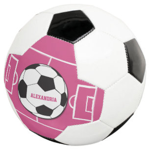 Personalised Soccer Ball and Field Pink