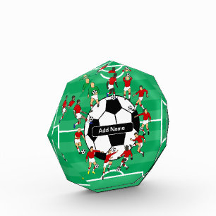 Personalised soccer ball and players acrylic award