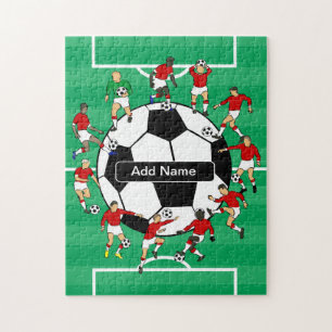 Personalised Soccer Ball and Players Jigsaw Puzzle