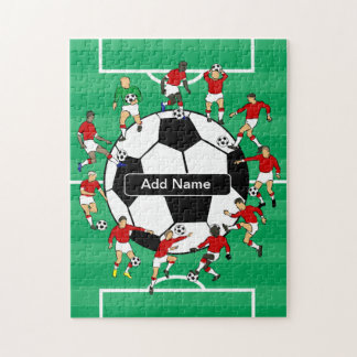 Personalised Soccer Ball and Players Jigsaw Puzzle