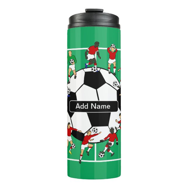 Personalised Soccer Ball and Players Thermal Tumbler (Front)