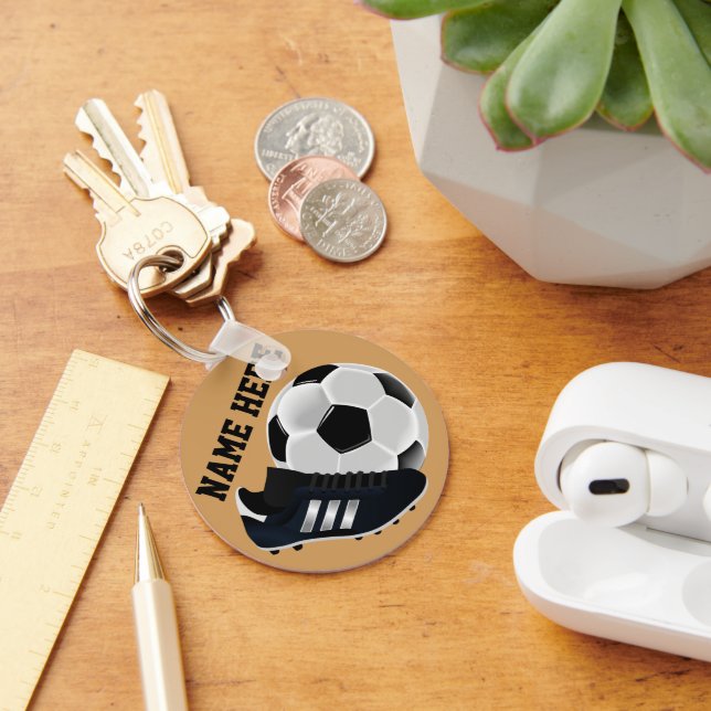 Personalised Soccer Ball and shoe Gifts Key Ring (Desk)