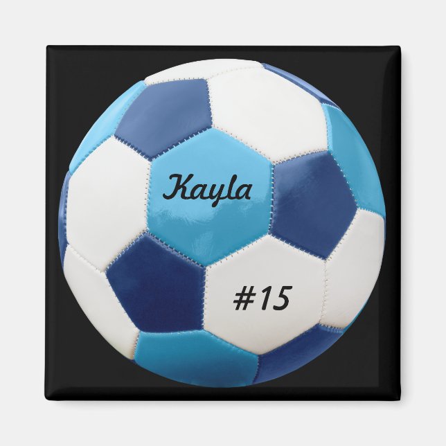 Personalised Soccer Ball, Blues Magnet (Front)