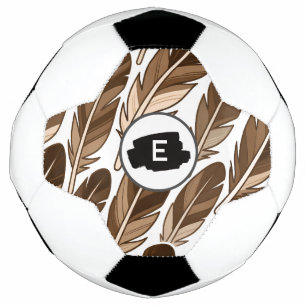 Personalised Soccer Ball – Boho Monogram Brown
