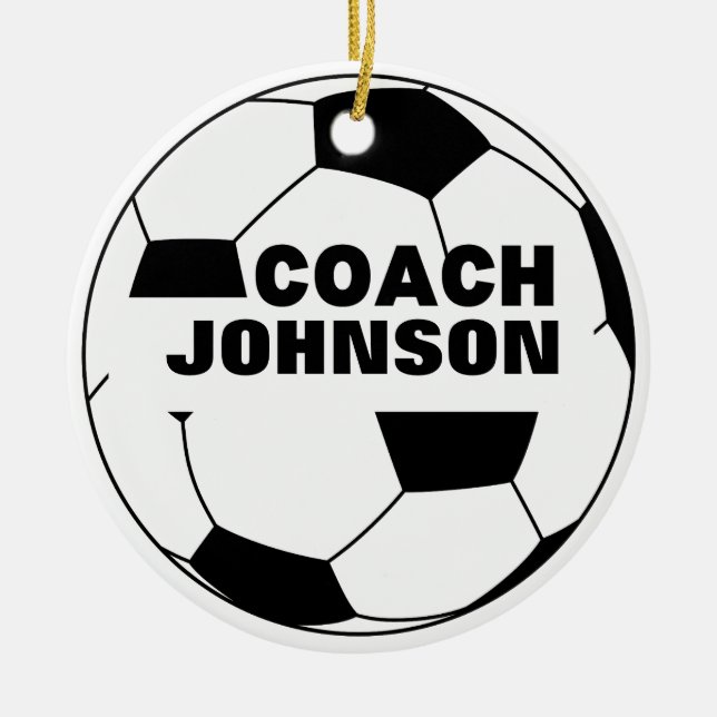 Personalised Soccer Ball Coach Ornament (Front)
