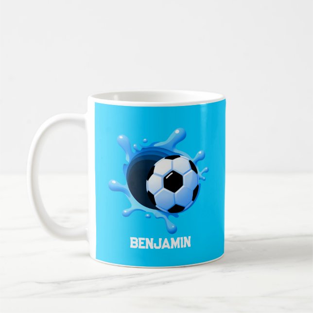 Personalised Soccer Ball Coffee Mug (Left)