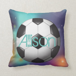 Personalised Soccer Ball Galaxy Print Cushion