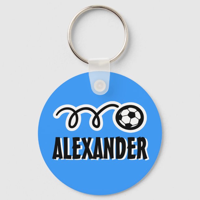 Personalised soccer ball keychain for kids name (Front)