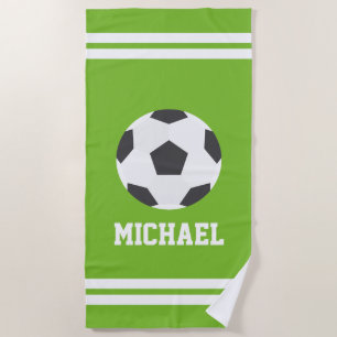 Personalised Soccer Ball Kids Beach Towel