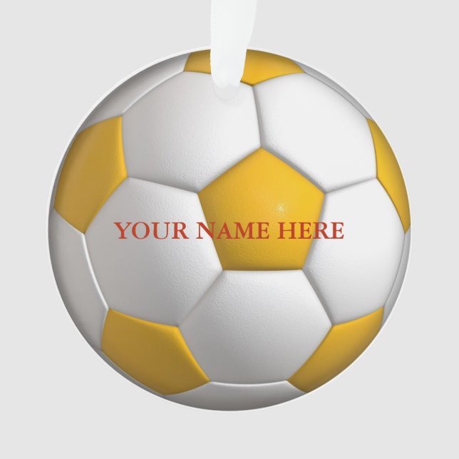 Personalised Soccer Ball Name Christmas Ornament (Front)