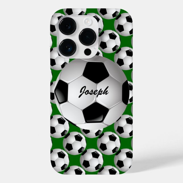 Personalised Soccer Ball on Football Pattern Case-Mate iPhone Case (Back)