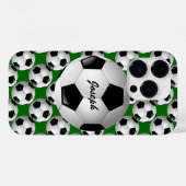 Personalised Soccer Ball on Football Pattern Case-Mate iPhone Case (Back (Horizontal))