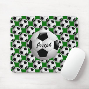 Personalised Soccer Ball on Football Pattern Mouse Pad