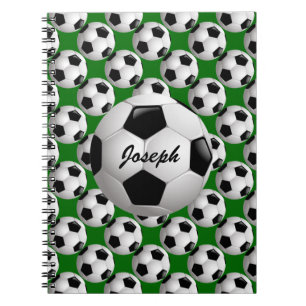 Personalised Soccer Ball on Football Pattern Notebook